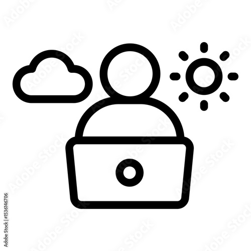 Digital nomad icon. Vector line icon