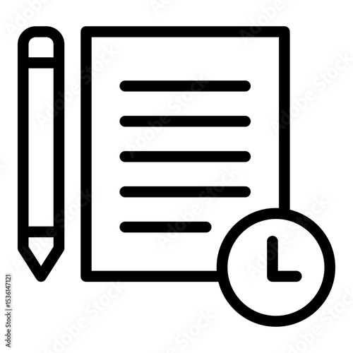 Project deadline icon. Vector line icon