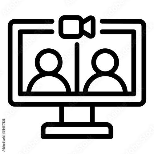 Video call icon. Vector line icon