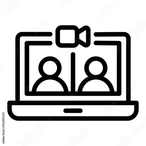 Video call icon. Vector line icon