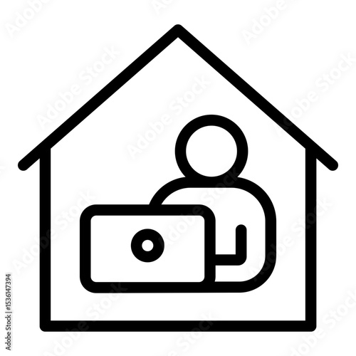 Work from home icon. Vector line icon