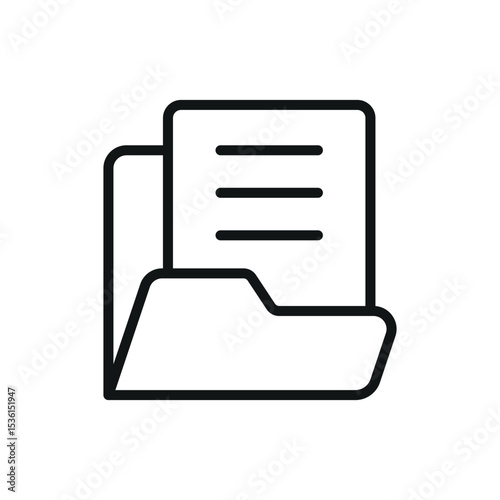 Outline file holder icon, perfect for apps, workspaces, and clean UI design.