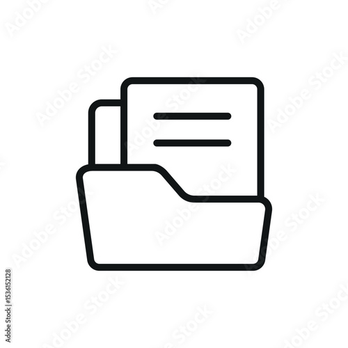 Minimal line icon of file holder for office, documents, or digital organization tools.