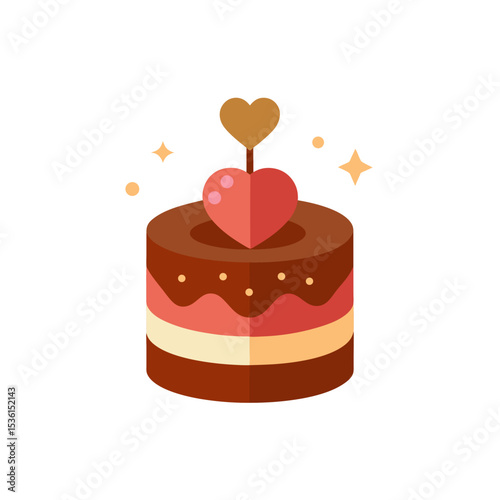 chocolate strawberry mousse cake with heart sparkl.svg