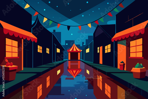 christmas market in a downtown alley  lit by lante.svg