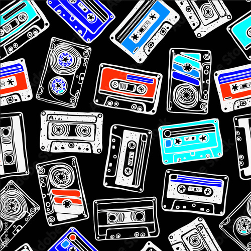 radio tape colored  retro vintage and pop culture