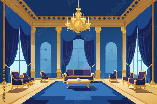 lavish palace living room with gold filigree  high 