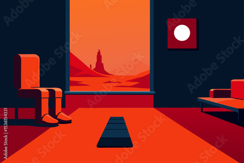 martian explorer s living room with red dust 