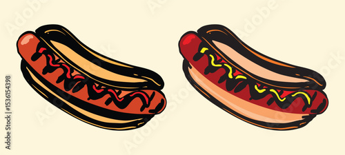 Hotdog Bun Illustration Set