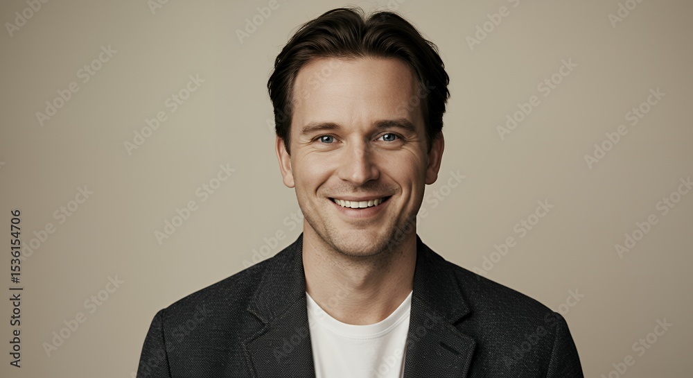 Portrait of a Smiling Man, Headshot Studio Photography Portrait of a Smiling Man, Headshot Studio Photography