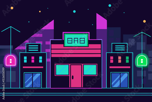 neon holiday signs blinking across storefronts 