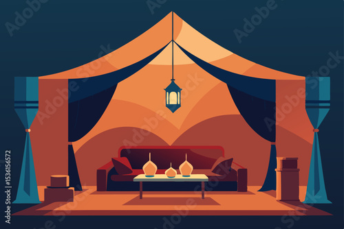 nomadic caravan living room with layered fabrics 