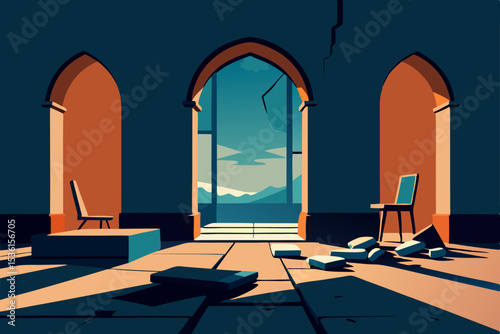 old world painter s villa living room with cracked