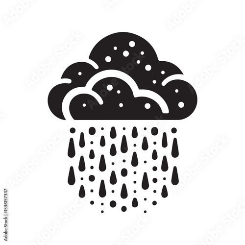 rainy weather vector silhouette clip art logo design illustration