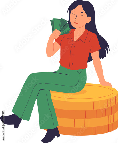 Rich Woman with Money

