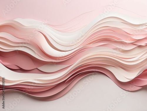 Elegant Blush Pink and White Paper Waves of Modern Texture