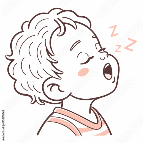 A vector illustration of a sleeping toddler