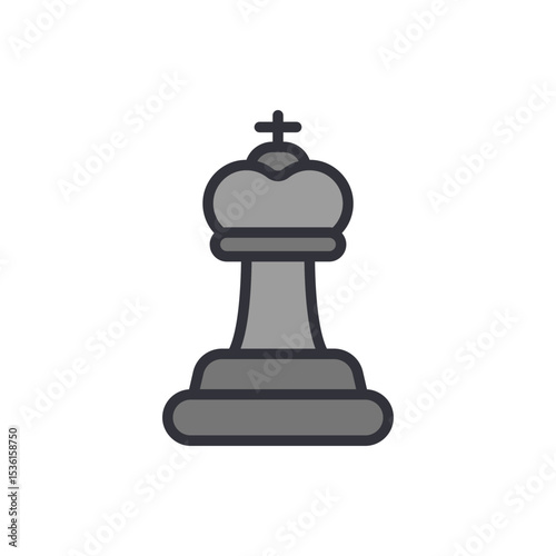 Elegant Vector Illustration Of A Chess King Isolated On Transparent