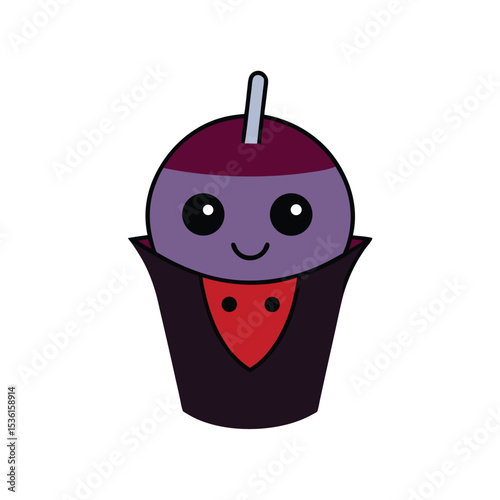 Kawaii Bubble Tea Design for Print or Web