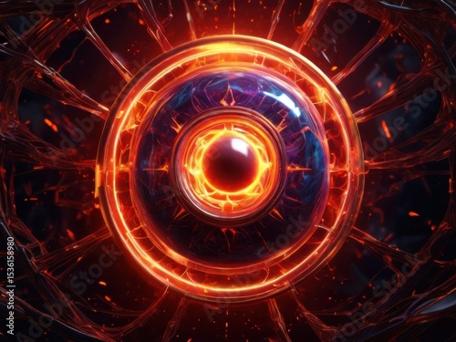 Fiery Vortex of Energy Abstract Art Powerful Visual Composition
