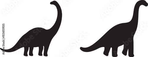 Silhouette Dinosaurs Vector Clipart | Brachiosaurus & Apatosaurus Icons