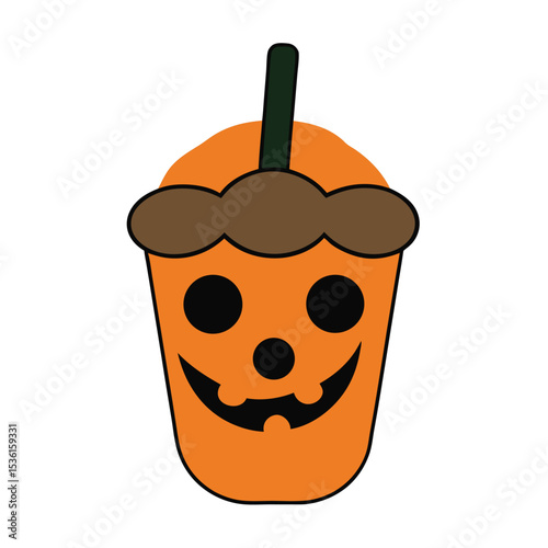 Cute Kawaii Style Bubble Tea Vector Graphic Design