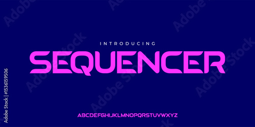 Technology Science Font, Digital Cyber Alphabet, Uppercase Letters