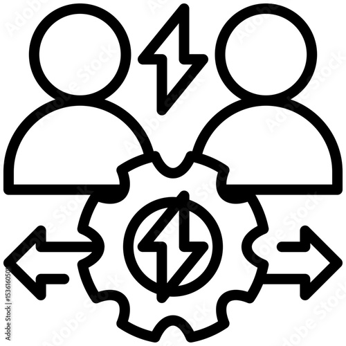 Conflict resolution  icon for strategic planning, website, application, printing, document, poster design, etc