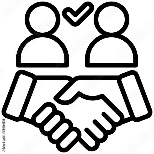 Joint venture  icon for strategic planning, website, application, printing, document, poster design, etc