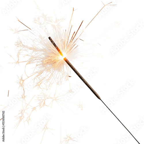 A Single Sparkler Shines Brightly Against a Dark Background