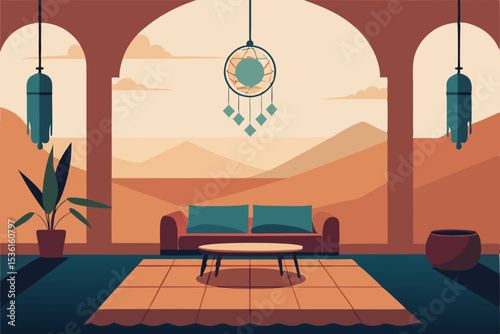 rooftop boho hideaway living room with layered 