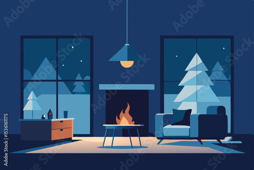 scandinavian christmas living room with minimalist 