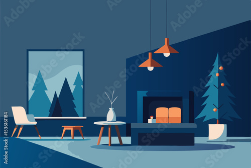 scandinavian christmas living room with minimalist 