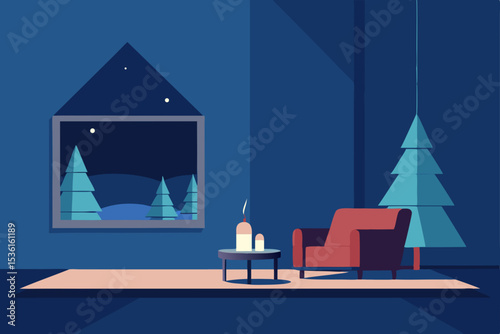 scandinavian christmas living room with minimalist.svg