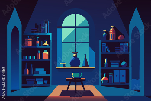 secret wizard s living room with enchanted objects 