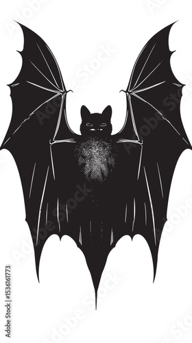 Silhouette of bat. Halloween and horror decorations. , black silhouettes isolated on white background