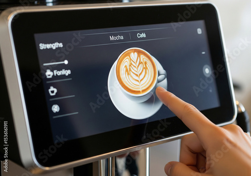 Customizing coffee on a smart machine screen
