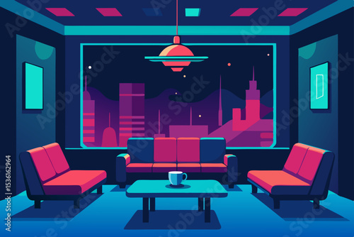 spaceport lounge living room with multilingual 