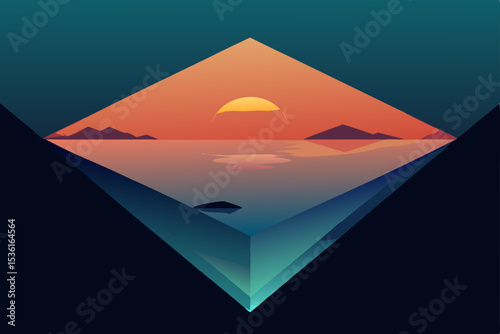 sunset over a tropical reef with coral visible 