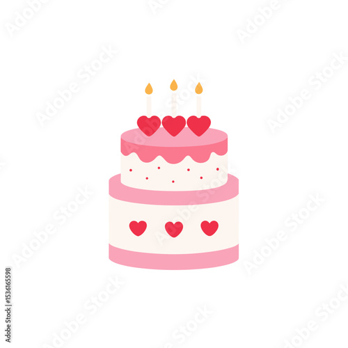 triple layer strawberry cream cake with heart shap 
