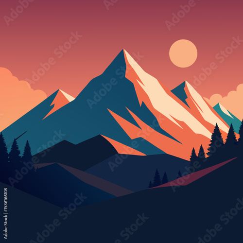 unbelievable mountain landscape  modern illustrati.svg