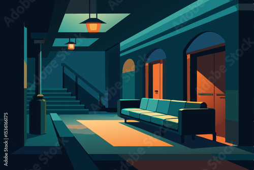underground subway station living room turned into