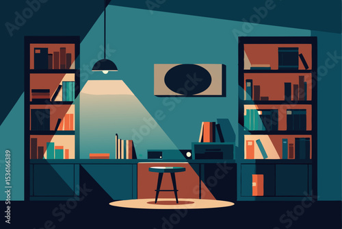 urban speakeasy living room hidden behind a booksh 