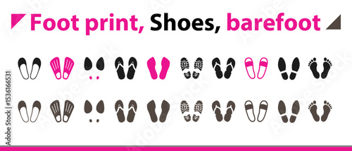 Foot print, Shoes, barefoot