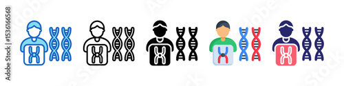 Chromosome Multiple Style Icon Set Collection.