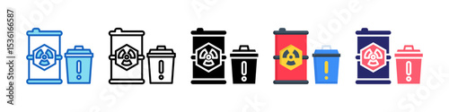 Hazardous Multiple Style Icon Set Collection.