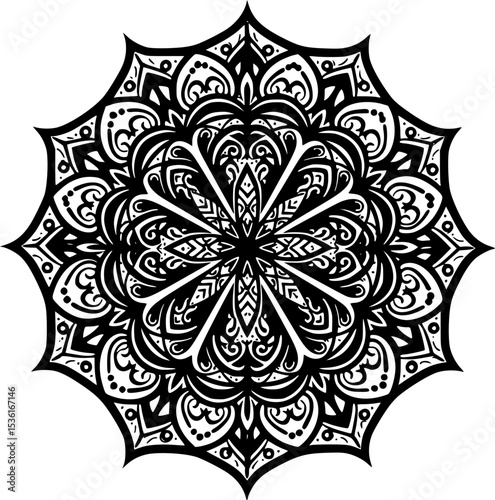 Vector abstract mandala pattern. Art on the wall. Coloring book Lace pattern The tattoo. Design for a wallpaper Paint shirt and tile Sticker Design, Decorative circle ornament in ethnic oriental style