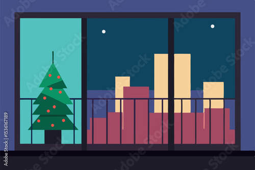 view from an apartment balcony   city lights below.svg