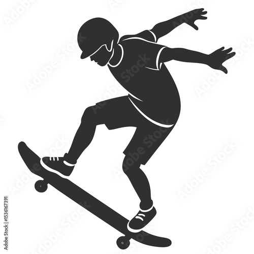 Skateboarding silhouette vector illustration