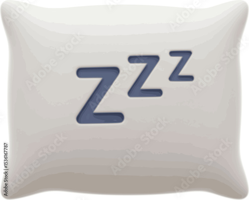 pillow with zzz symbol for sleep relax therapy bed rest treatment psychology mental health 3d icon illustration render design
